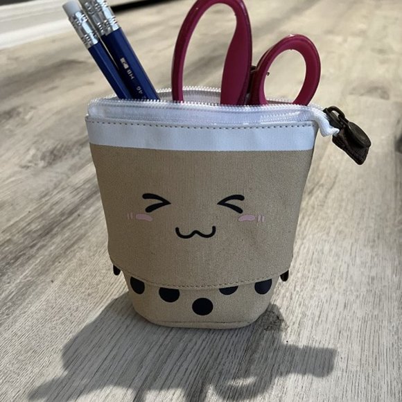 Boba Cute Standing Pencil Case for Kids, Pop Up Pencil Box Makeup Pouch - Picture 2 of 8